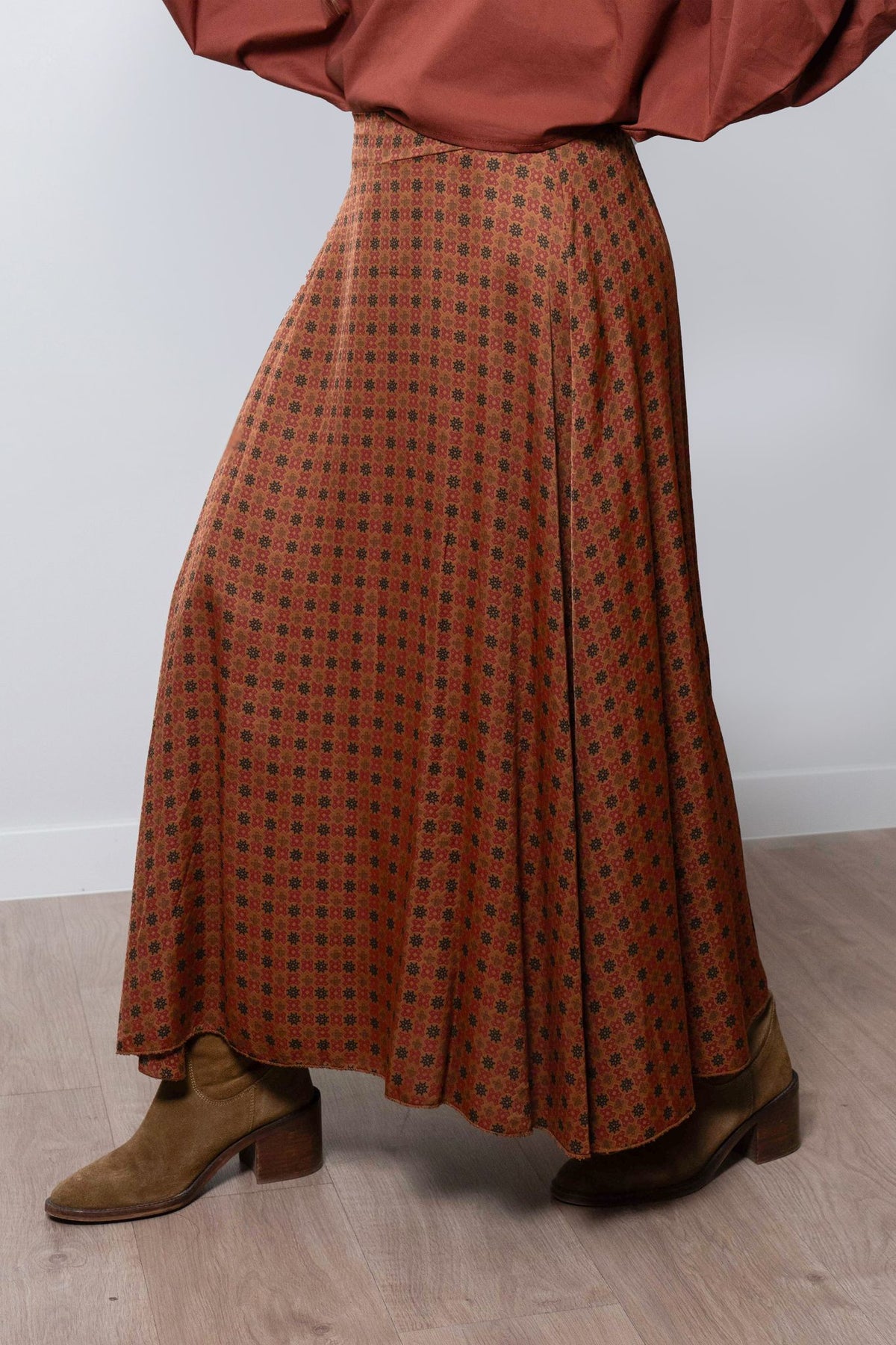 Falda Estampada Terracota