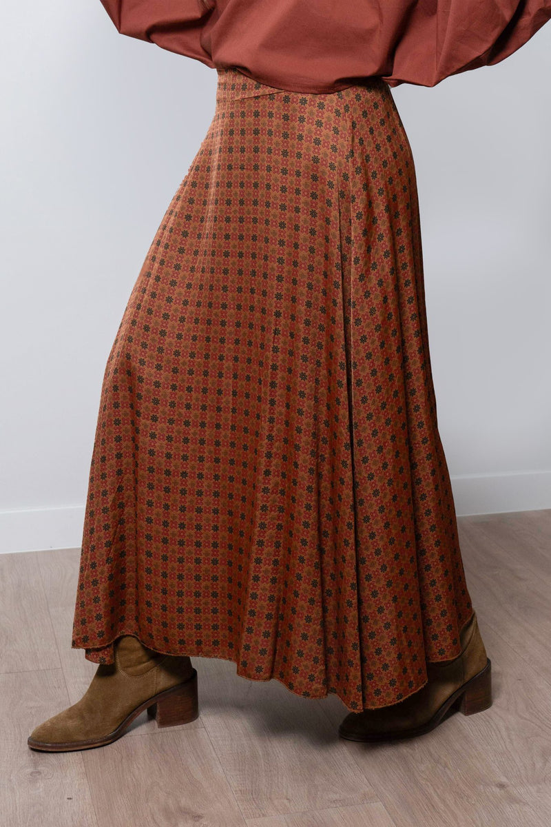 Falda Estampada Terracota