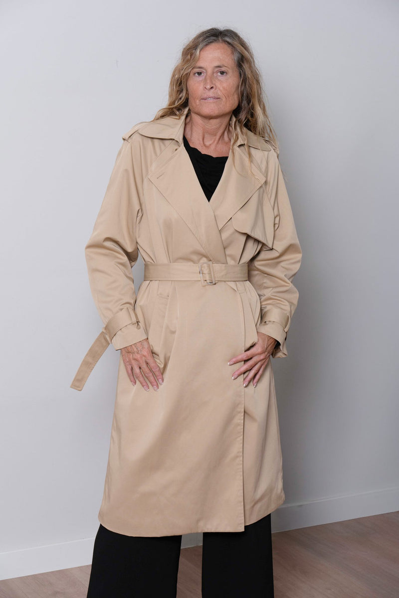 Gabardina Larga Beige