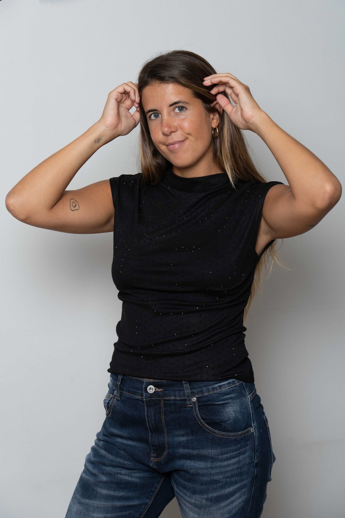 Camiseta Brillantes Negra