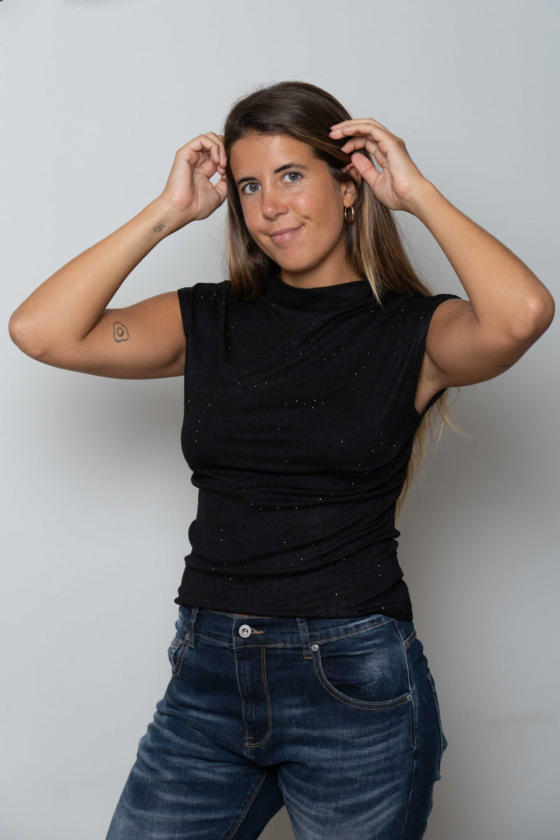 Camiseta Brillantes Negra