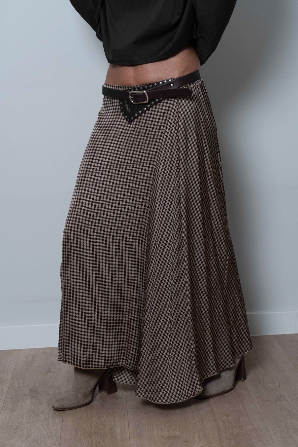 Falda Estampada Marrón